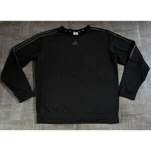 Adidas Sweater Men’s Size Large Black Pullover Sweatshirt Crew Neck Athletic Vtg